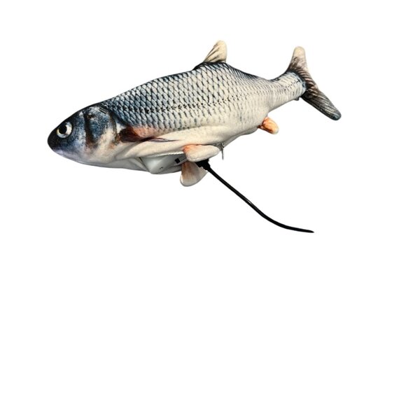 CAT TOY FLAPPY FISH Dog Pet Toy Flops Around USB Rechargeable With Cord - Picture 3 of 11